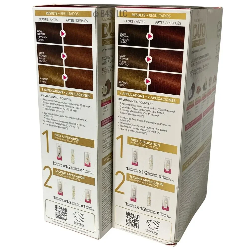 PlusCosmetica DUO Hair Dye 6-37 Dark Blonde Color, 2 Pack , Exp 12/25-12/27